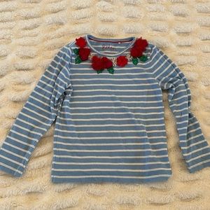 Mini Boden Long Sleeve Appliqué Collar Tee
